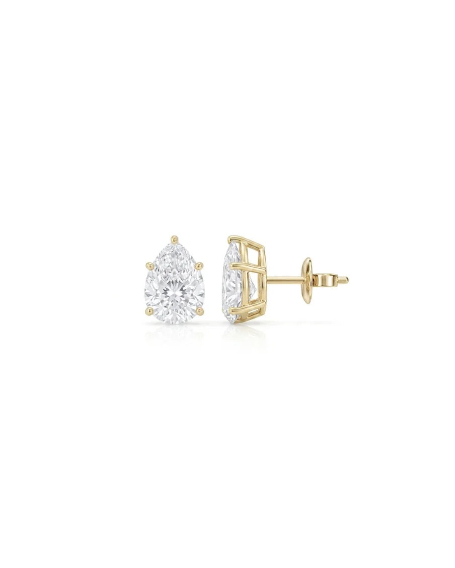 Pear Solitaire Studs