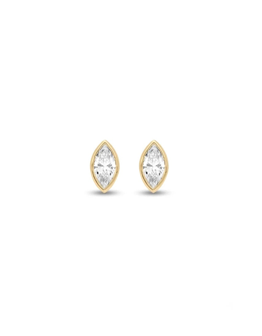 Bezel Marquise Diamond Studs