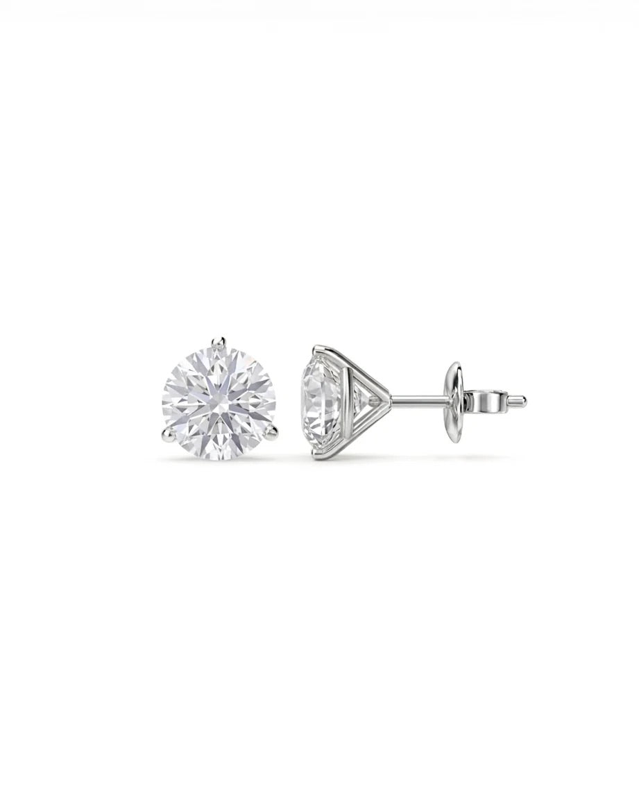 Round Martini Diamond Studs