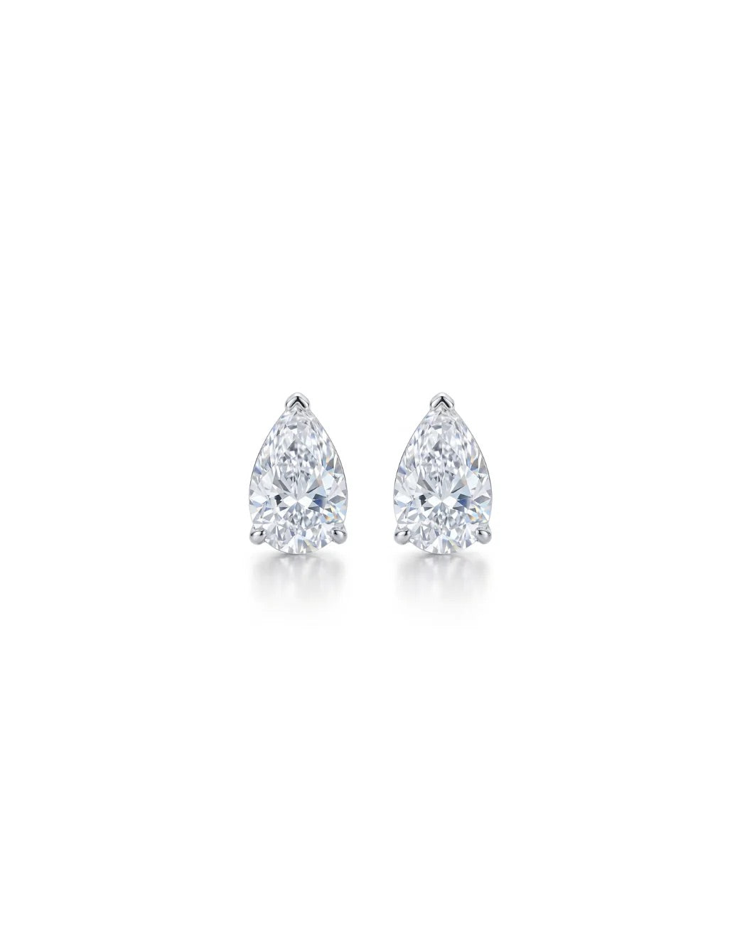 Pear Solitaire Diamond Studs