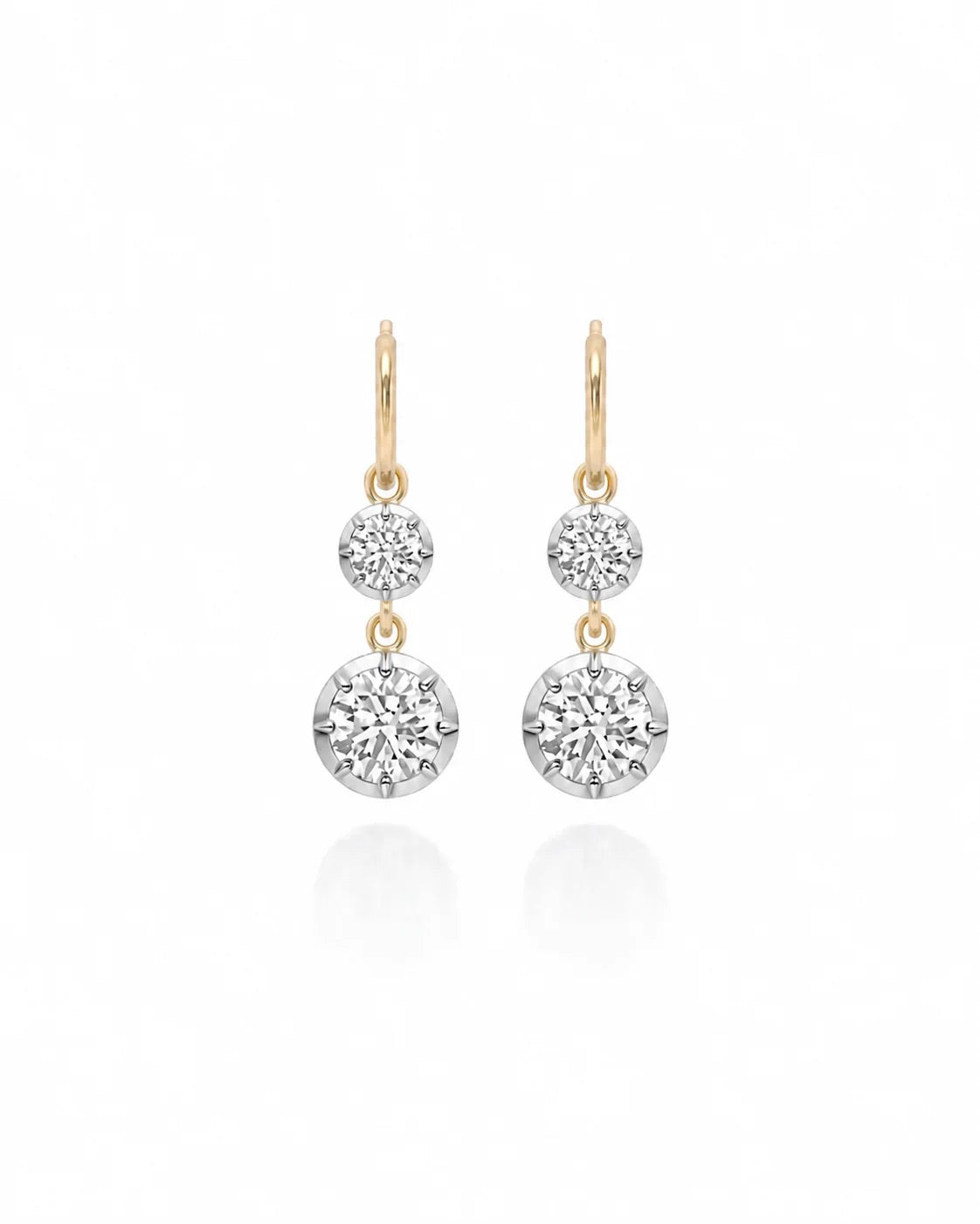 Two-Stone Diamond Drop Earrings