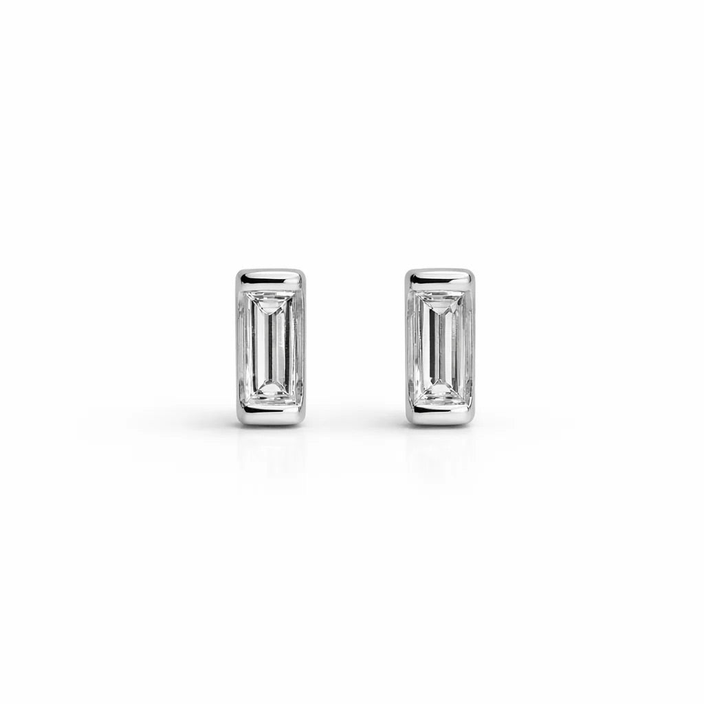 Mini Baguette Diamond Studs