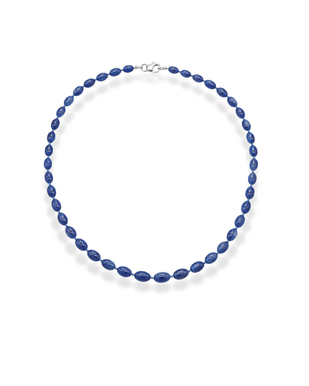 Blue sapphire cabochon necklace