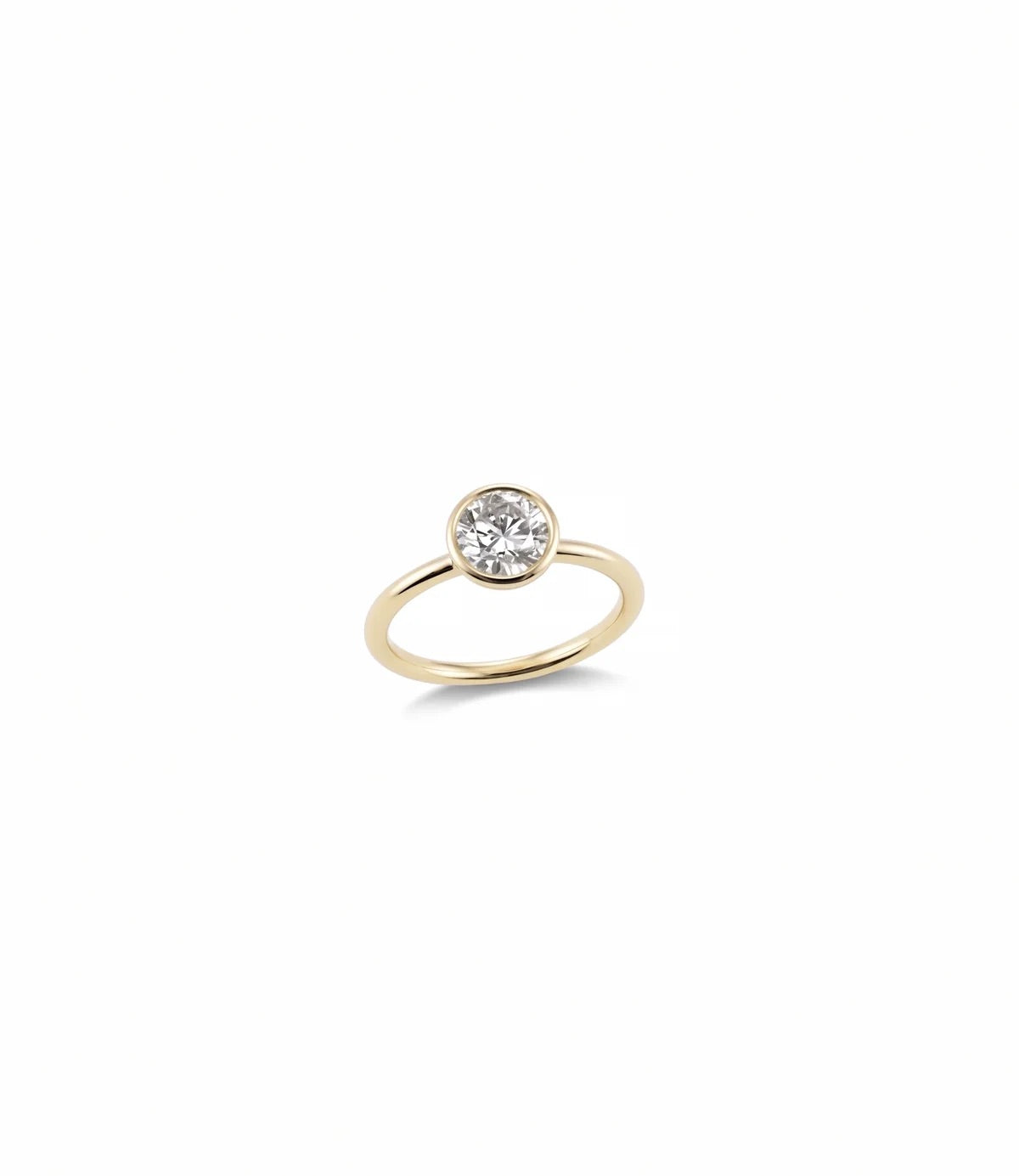 Bezel-Set Diamond Solitaire Ring