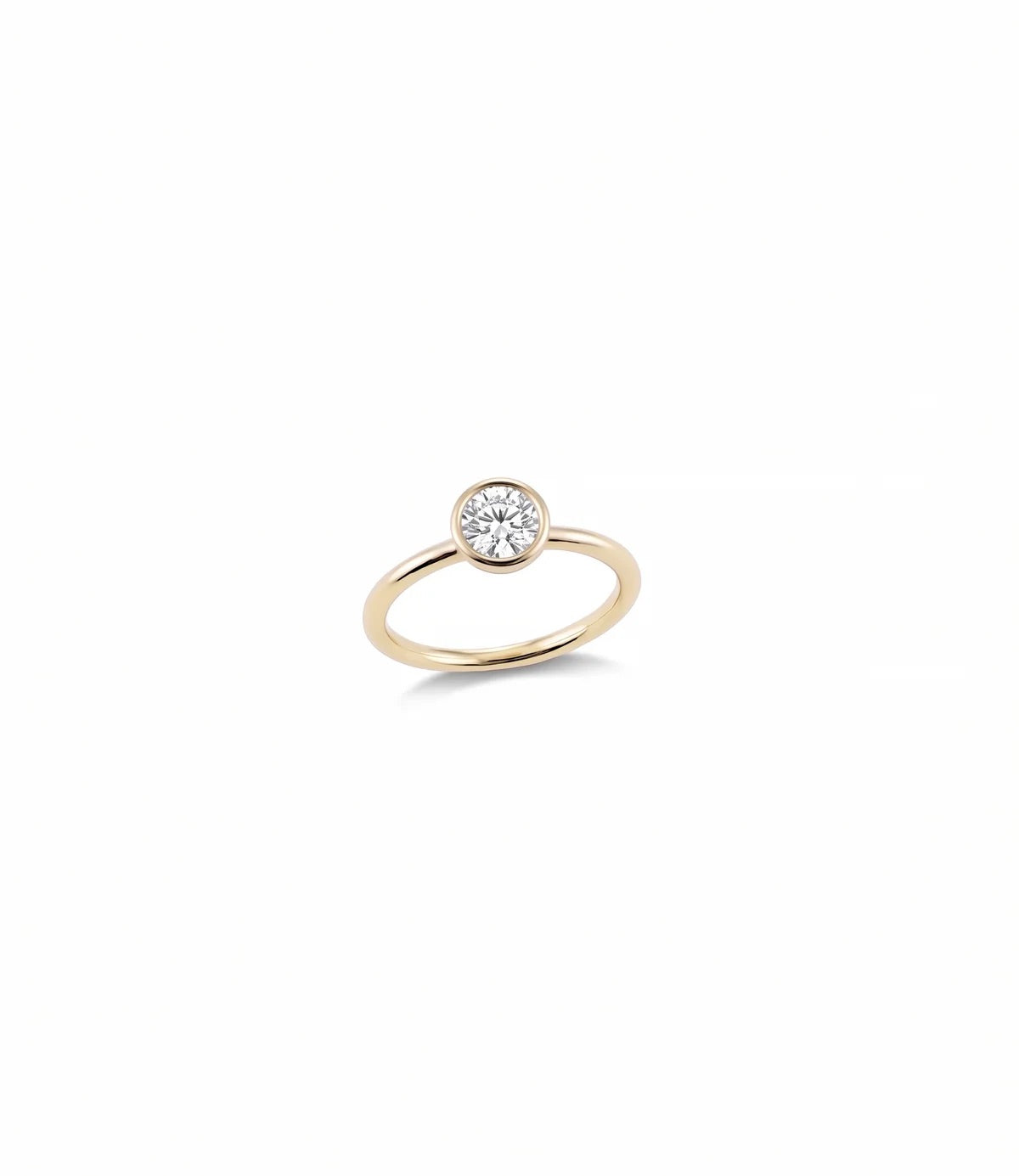 Bezel-Set Diamond Solitaire Ring