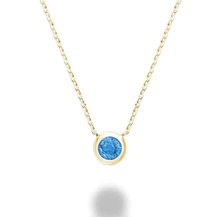 Blue Topaz Bezel Set Necklace