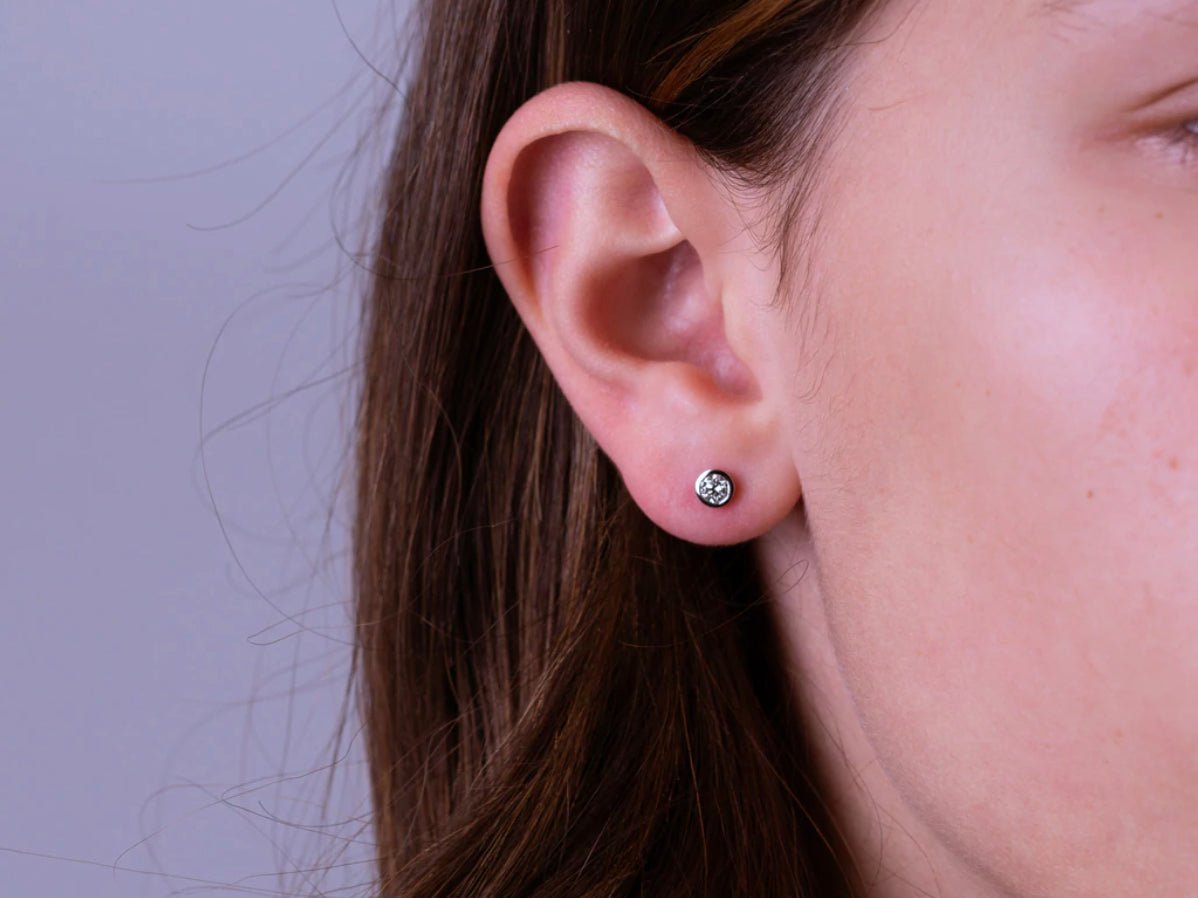 Diamond Bezel Earrings