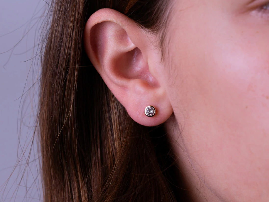 Diamond Bezel Earrings