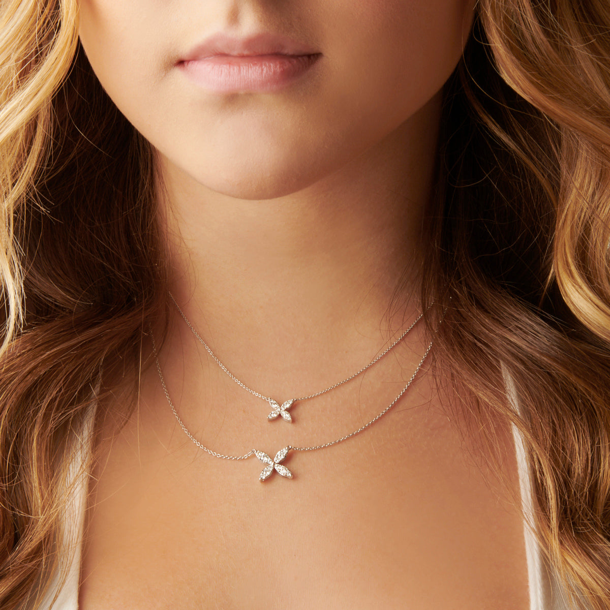 Flower X Diamond Necklace
