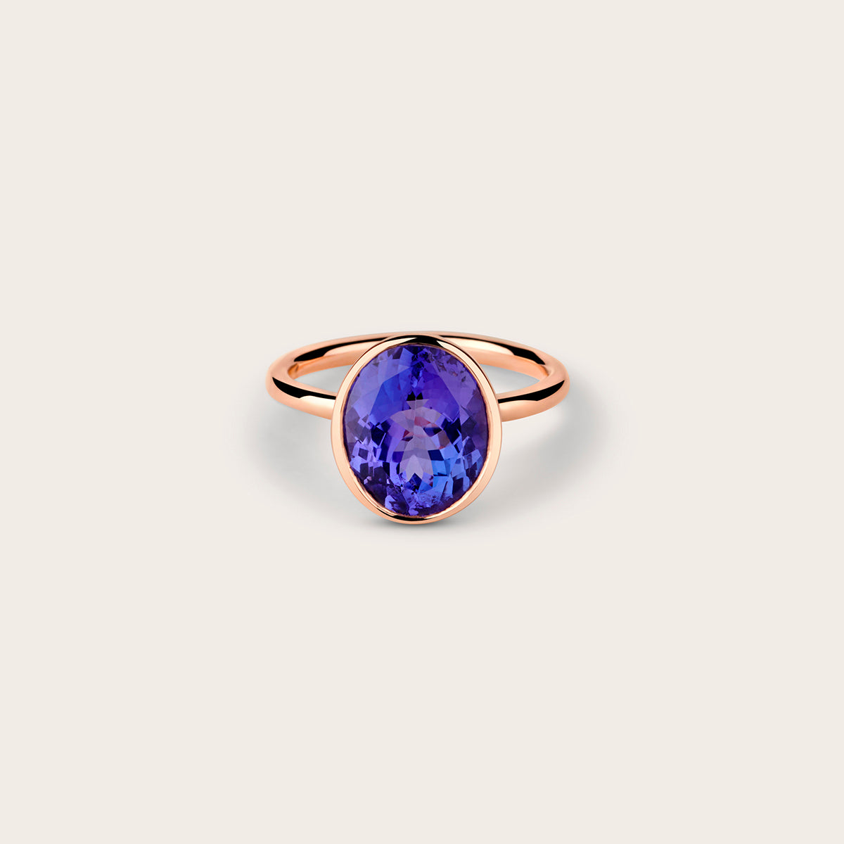 Stunning Tanzanite Bezel Set Ring