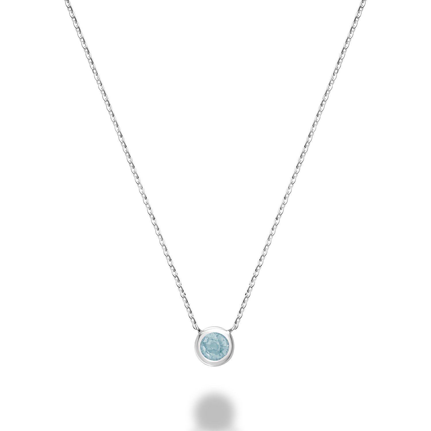 Aquamarine Bezel Set Necklace