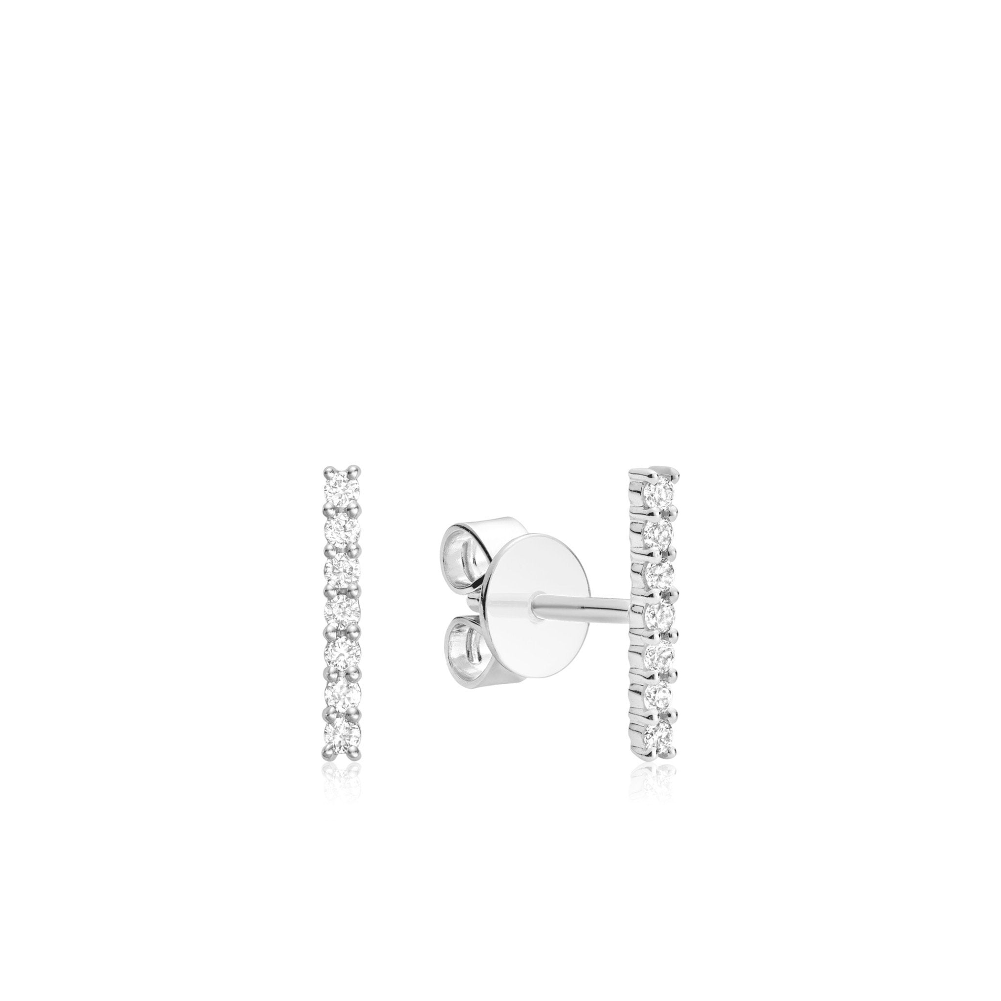 Diamond Bar Stud Earrings