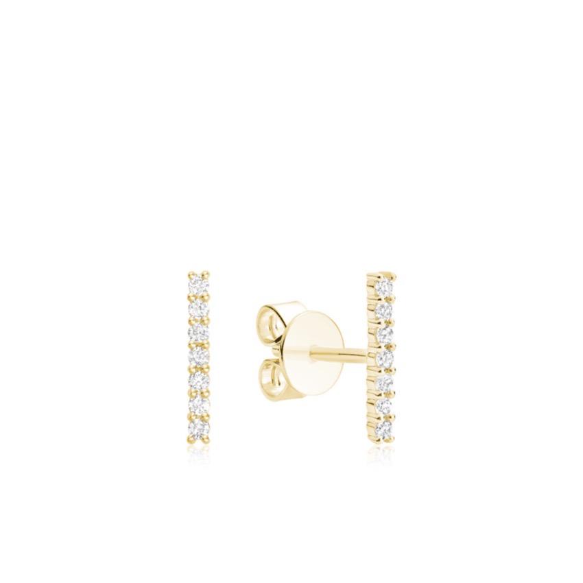 Diamond Bar Stud Earrings