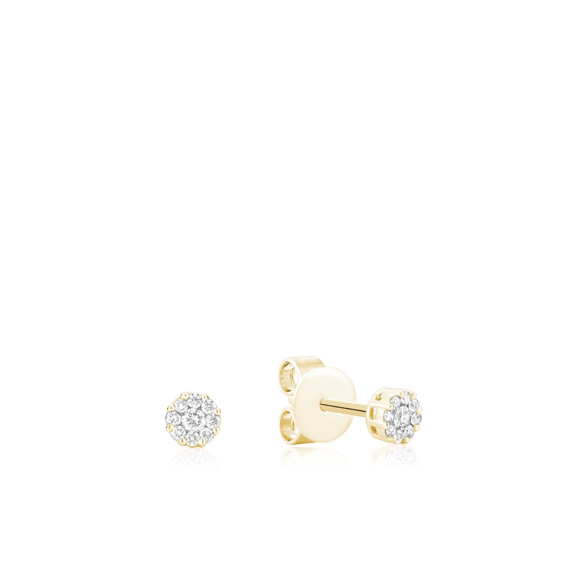 Diamond Cluster Stud Earrings