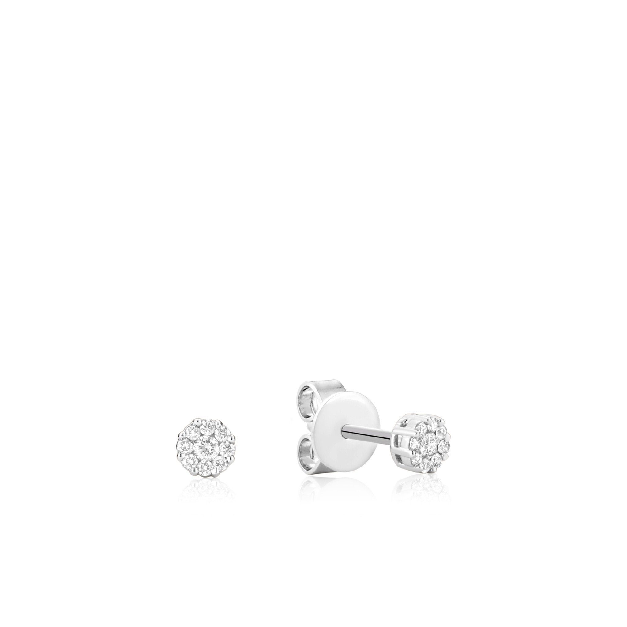 Diamond Cluster Stud Earrings