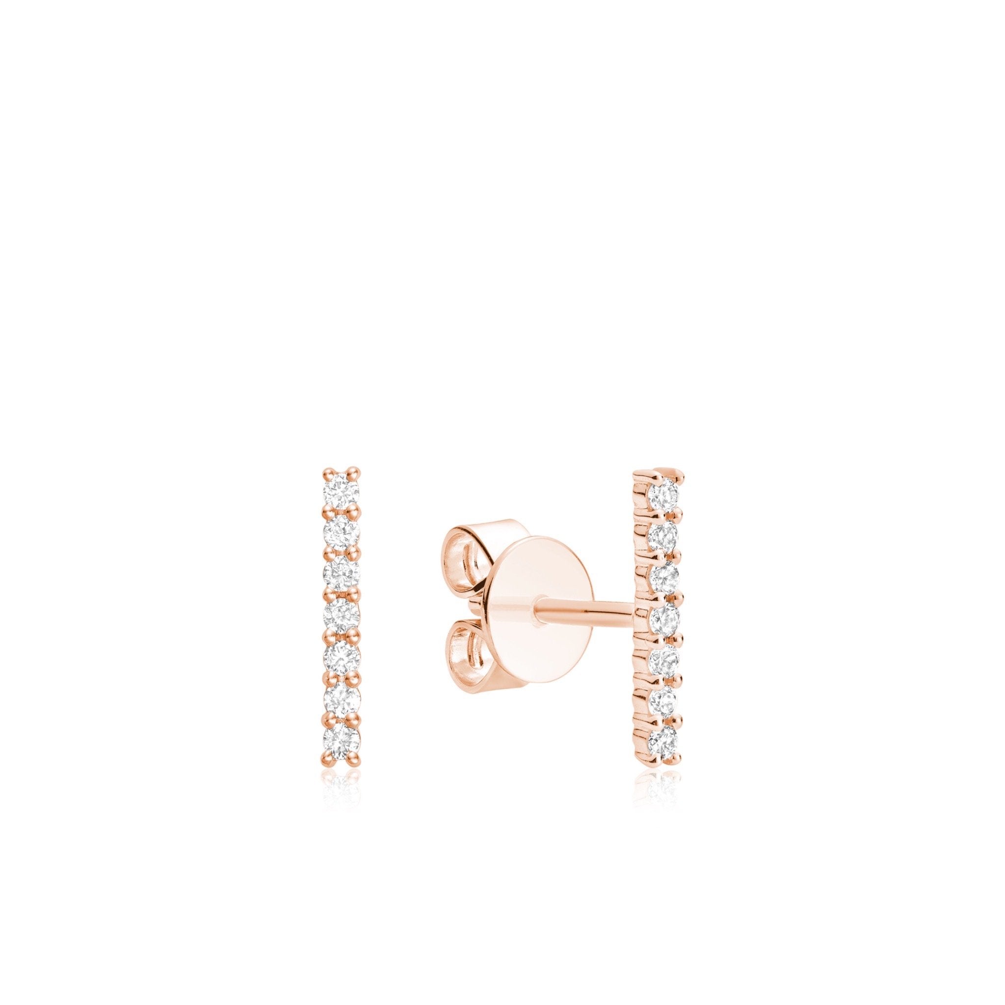 Diamond Bar Stud Earrings